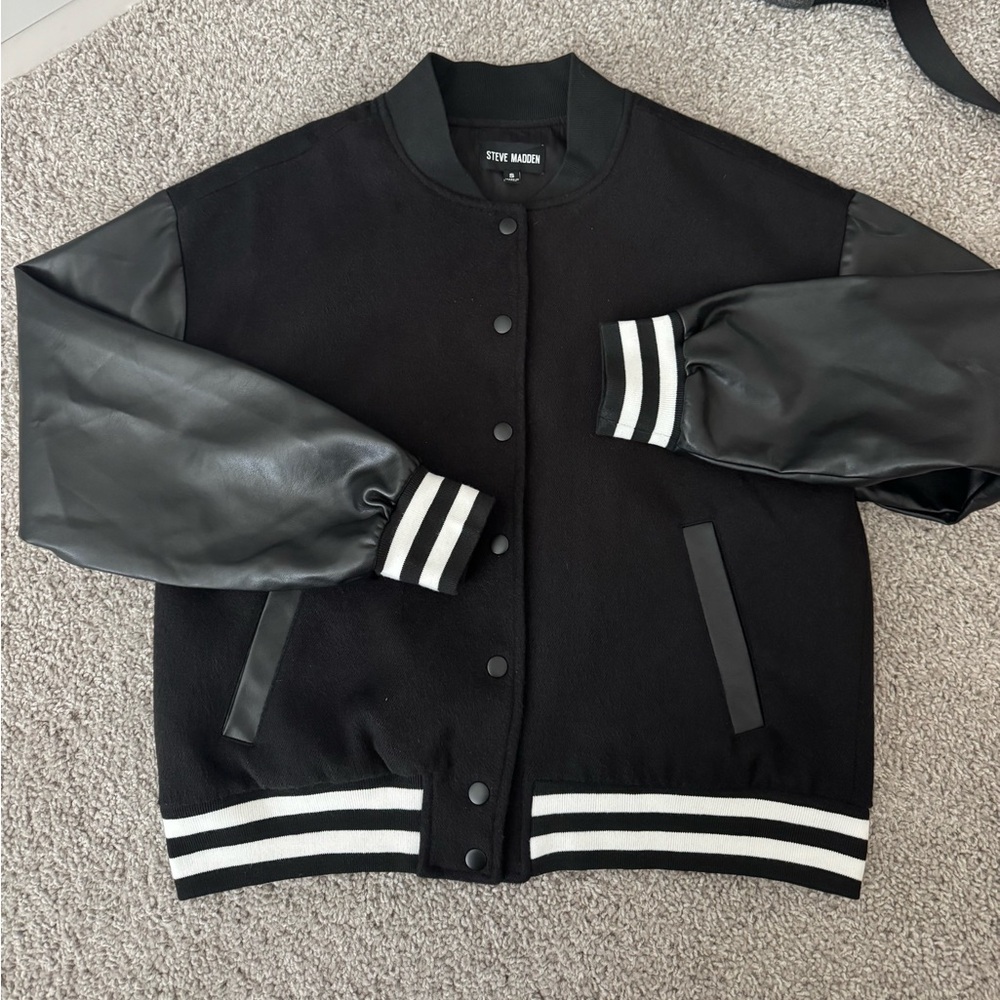 Steve Madden Varsity Jacket Black